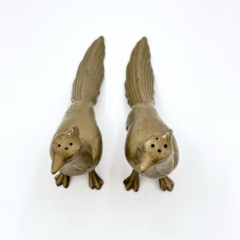 Vintage Silver Plated Metal Pheasant Birds Salt & Pepper Shakers - Picture 3 of 10